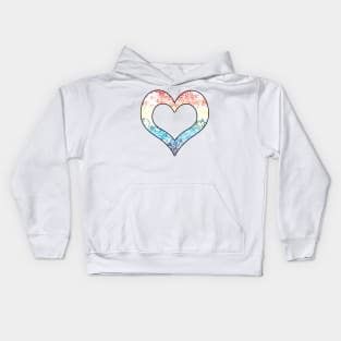 Pride Flag Distressed Heart Design Kids Hoodie